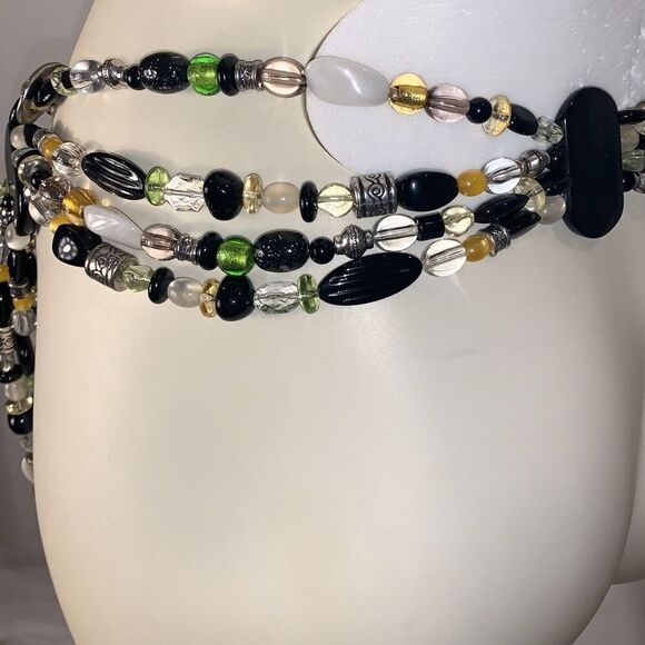 Vintage 90’s Beaded Hip Belt Coldwater Creek Multi Beaded Boho Statement Belt XL - Picture 6 of 16